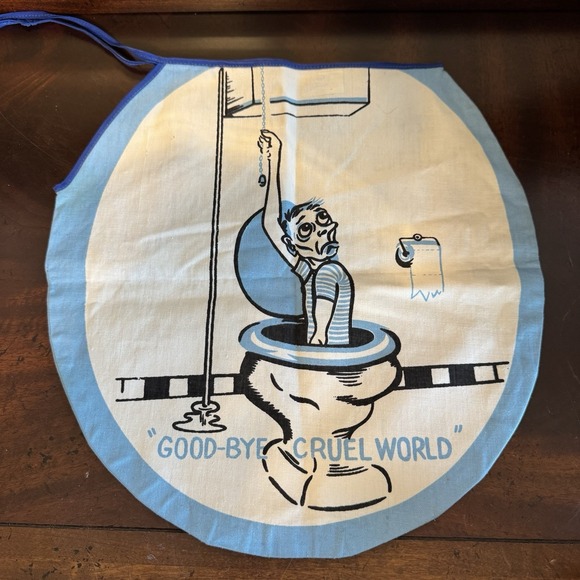 Other - Vintage 1950's Toilet Seat Cover Goodbye Cruel World Bathroom Humor Novelty Gag